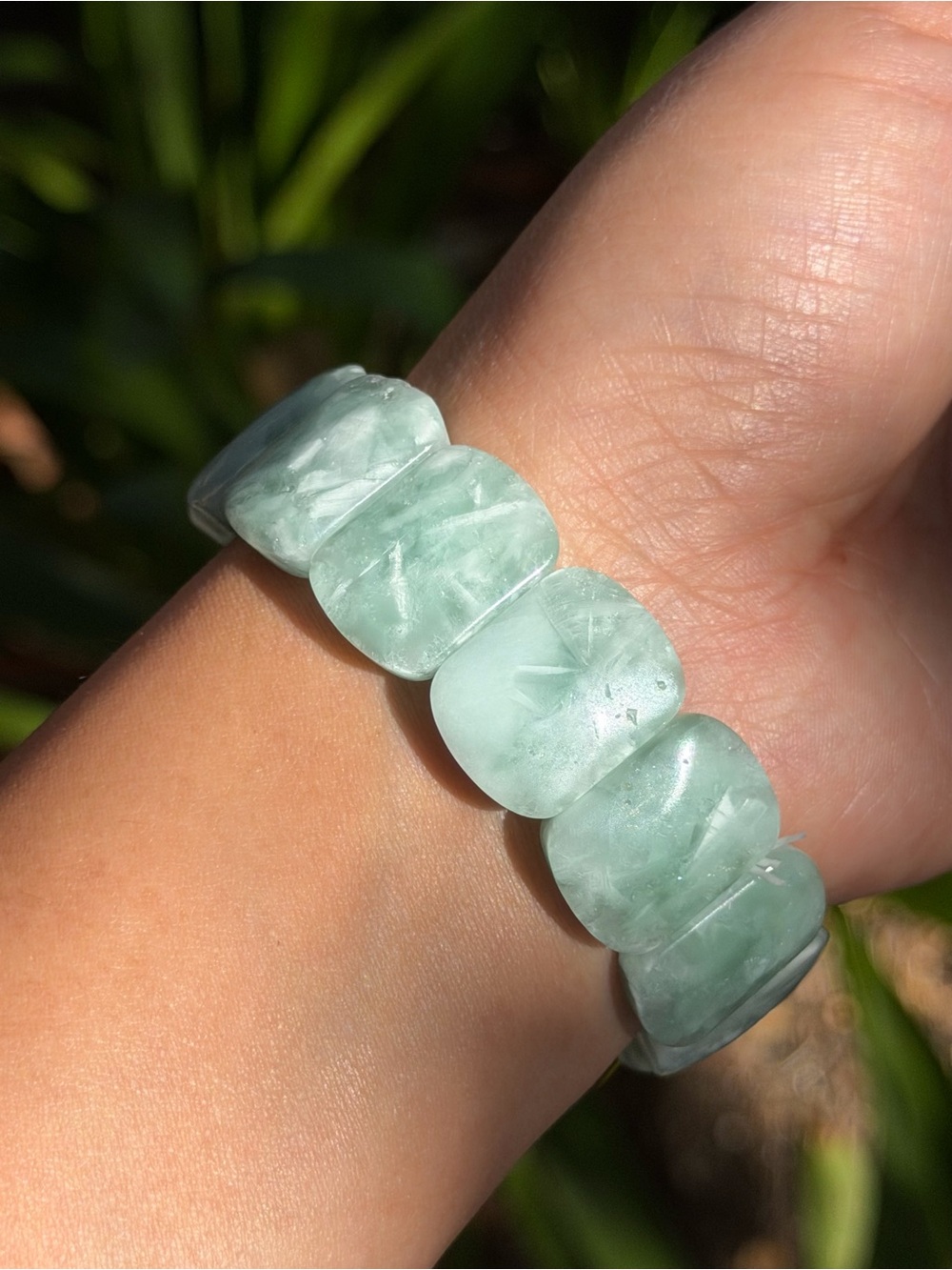 7 Inch Green Larimar Soft Bangle 2567 - Picture 4 of 8